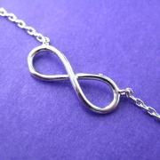 Simple Infinity Loop Outline Promise Friendship Necklace in Sterling Silver