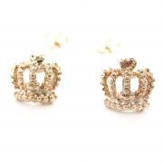 Small Crown Shaped Princess Themed Stud Earrings in Rose Gold
