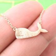 Cute Whale Sea Animal Charm Necklace in Copper