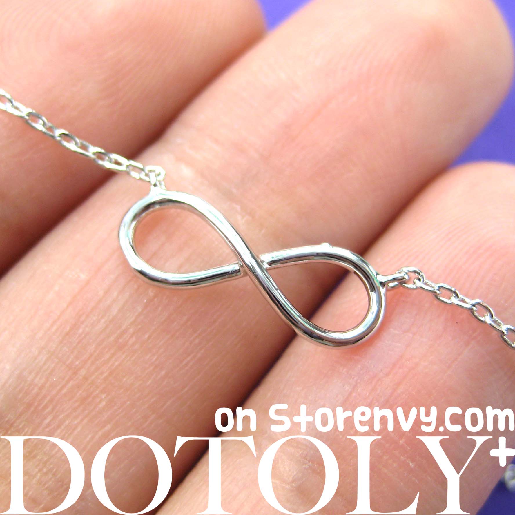 Simple Infinity Loop Outline Promise Friendship Necklace In Sterling